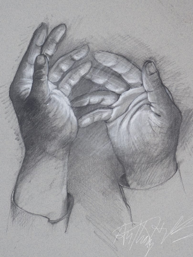 A sketch of my hands