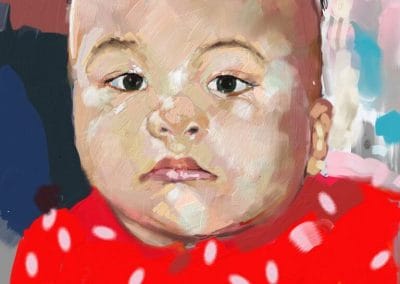 Digital Painting of a baby named Emory