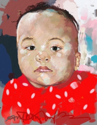 Digital Painting of a baby named Emory